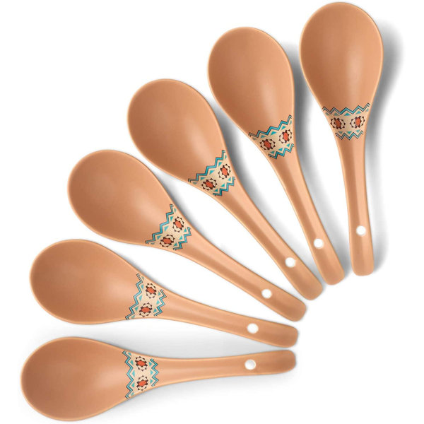 Latitude Run® Asian Soup Spoon Japanese Ramen Spoon Chinese Pho Spoon